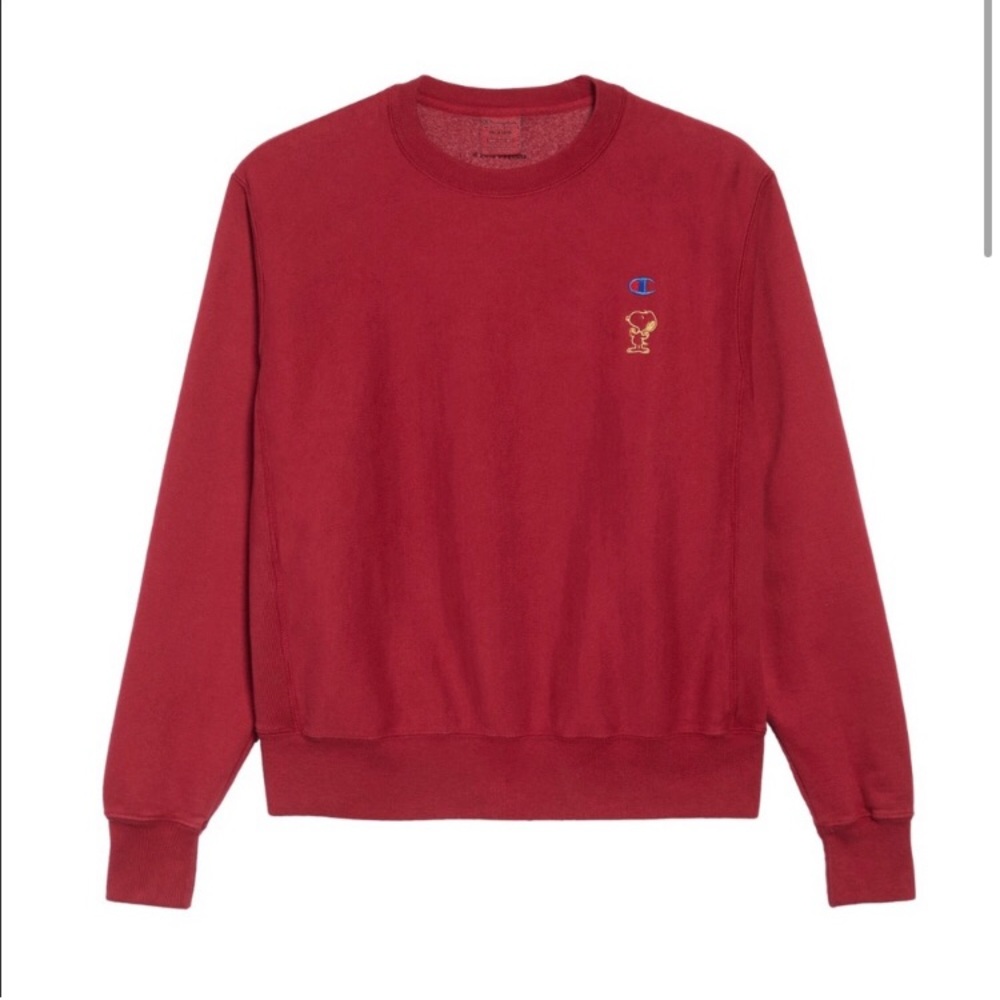 Champion Snoopy raspberry reverse weave sweatshirt m/l